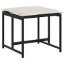 Set da Pranzo da Giardino 11 pz con Cuscini in Polyrattan Nero