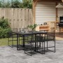 Set da Pranzo da Giardino 5 pz Nero in Polyrattan