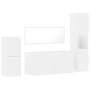 Set Mobili da Bagno 4 pz Bianco in Legno Multistrato