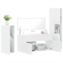 Set Mobili da Bagno 4 pz Bianco in Legno Multistrato