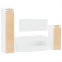 Set Mobili da Bagno 4 pz Bianco in Legno Multistrato