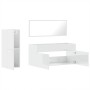 Set Mobili da Bagno 3 pz Bianco Lucido in Legno Multistrato