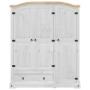 Armadio Corona Bianco 151,5x52x186 cm in Legno Massello di Pino