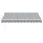 Tenda da Sole Retrattile Manuale Antracite e Bianco 300x250 cm