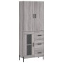 Credenza Grigio Sonoma 69,5x34x180 cm in Legno Multistrato