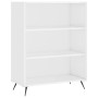 Credenza Bianco Lucido 69,5x34x180 cm in Legno Multistrato