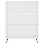 Credenza Bianco Lucido 69,5x34x180 cm in Legno Multistrato