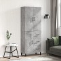 Credenza Grigio Cemento 69,5x34x180 cm in Legno Multistrato