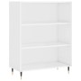 Credenza Bianco Lucido 69,5x34x180 cm in Legno Multistrato