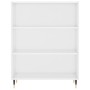 Credenza Bianco Lucido 69,5x34x180 cm in Legno Multistrato