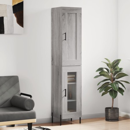 Credenza Grigio Sonoma 34,5x34x180 cm in Legno Multistrato