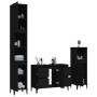 Set Mobili da Bagno 3 pz Nero in Legno Multistrato
