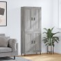 Credenza Grigio Sonoma 69,5x34x180 cm in Legno Multistrato