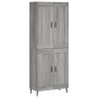 Credenza Grigio Sonoma 69,5x34x180 cm in Legno Multistrato