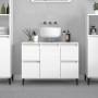 Mobile Lavabo Bianco Lucido 80x33x60 cm in Legno Multistrato