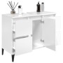 Mobile Lavabo Bianco Lucido 80x33x60 cm in Legno Multistrato