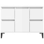 Mobile Lavabo Bianco Lucido 80x33x60 cm in Legno Multistrato