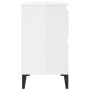 Mobile Lavabo Bianco Lucido 80x33x60 cm in Legno Multistrato