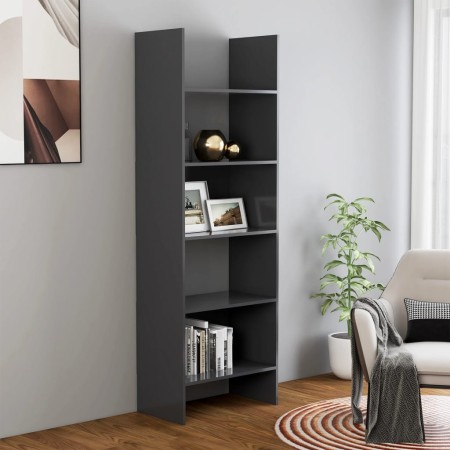 Libreria Grigia 60x35x180 cm in Legno Multistrato