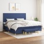 Giroletto a Molle con Materasso Blu 200x200 cm in Tessuto