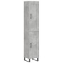 Credenza Grigio Cemento 34,5x34x180 cm in Legno Multistrato