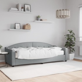 Divano Letto con Materasso Grigio Chiaro 80x200 cm in Tessuto