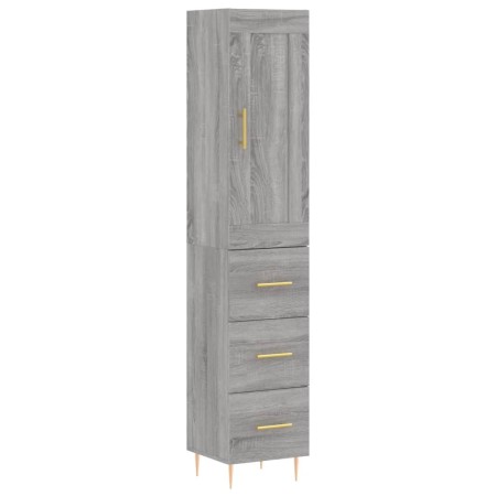 Credenza Grigio Sonoma 34,5x34x180 cm in Legno Multistrato