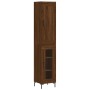 Credenza Rovere Marrone 34,5x34x180 cm in Legno Multistrato