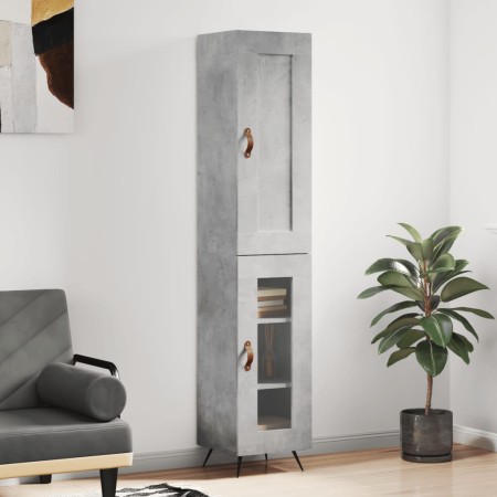 Credenza Grigio Cemento 34,5x34x180 cm in Legno Multistrato