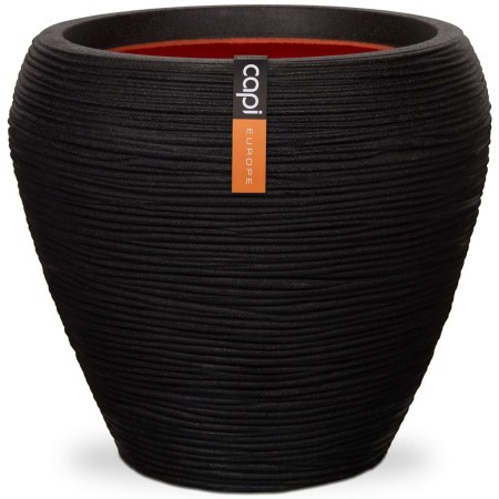 Capi Vaso a Cono Nature Rib 42x38 cm Nero KBLR362