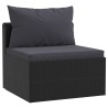 Set Divani da Giardino 7 pz con Cuscini in Polyrattan Nero