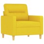 Set di Divani 4 pz con Cuscini Giallo Chiaro in Tessuto