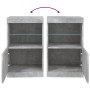 Credenza con Luci LED Grigio Cemento 41x37x67 cm