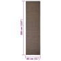 Tappeto in Sisal per Tiragraffi Marrone 80x300 cm