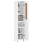 Credenza 34,5x34x180 cm in Legno Multistrato Bianco Lucido