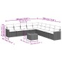 Set Divani da Giardino 10pz con Cuscini in Polyrattan Nero