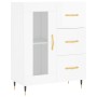 Credenza Bianco Lucido 69,5x34x180 cm in Legno Multistrato