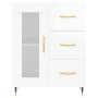 Credenza Bianco Lucido 69,5x34x180 cm in Legno Multistrato