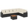 Set Divani da Giardino con Cuscini 8 pz Nero in Polyrattan