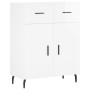 Credenza Bianco Lucido 69,5x34x180 cm in Legno Multistrato