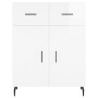 Credenza Bianco Lucido 69,5x34x180 cm in Legno Multistrato