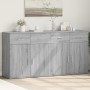 Credenze 2 pz Grigio Sonoma 79x38x80 cm in Legno Multistrato