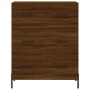 Credenza Rovere Marrone 69,5x34x180 cm in Legno Multistrato