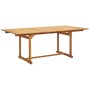 Set Pranzo da Giardino 7 pz Beige Polyrattan e Legno Massello