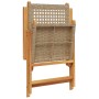 Set Pranzo da Giardino 7 pz Beige Polyrattan e Legno Massello