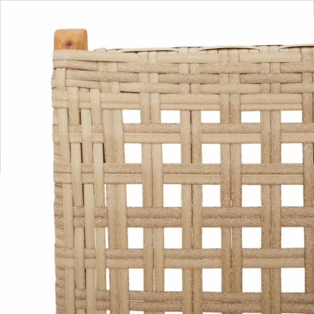 Set Pranzo da Giardino 7 pz Beige Polyrattan e Legno Massello