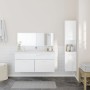 Set Mobili da Bagno 3 pz Bianco Lucido in Legno Multistrato