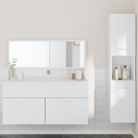 Set Mobili da Bagno 3 pz Bianco in Legno Multistrato