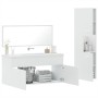 Set Mobili da Bagno 3 pz Bianco in Legno Multistrato