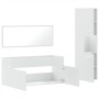 Set Mobili da Bagno 3 pz Bianco in Legno Multistrato